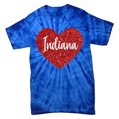 I Love Indiana Usa Red Heart Great Gift Tie-Dye T-Shirt