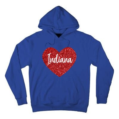 I Love Indiana Usa Red Heart Great Gift Tall Hoodie