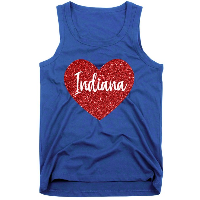 I Love Indiana Usa Red Heart Great Gift Tank Top