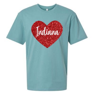 I Love Indiana Usa Red Heart Great Gift Sueded Cloud Jersey T-Shirt