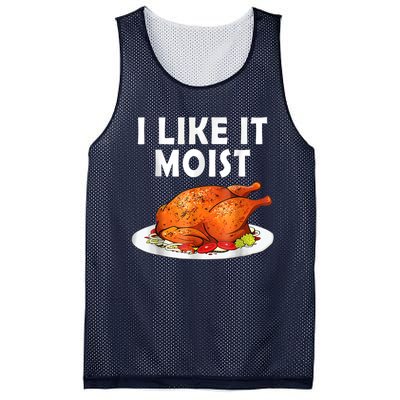 I Like It Moist Funny Thanksgiving Costume Turkey Mesh Reversible Basketball Jersey Tank