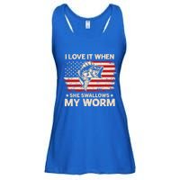 I Love It When She Swallows My Worm Vintage Usa Flag Funny Gift Ladies Essential Flowy Tank