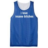 I Love Insane Bitches I am Insane Couple Mesh Reversible Basketball Jersey Tank