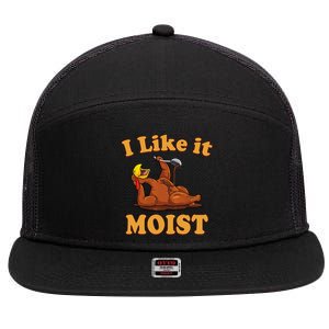 I Like It Moist Funny Thanksgiving Foods Family Group Set Gift 7 Panel Mesh Trucker Snapback Hat