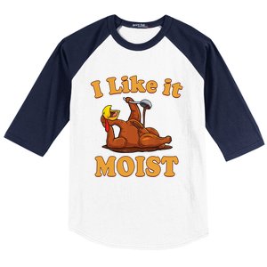 I Like It Moist Funny Thanksgiving Foods Family Group Set Gift Baseball Sleeve Shirt