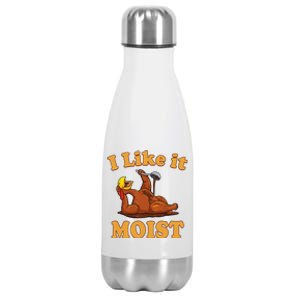 I Like It Moist Funny Thanksgiving Foods Family Group Set Gift Stainless Steel Insulated Water Bottle