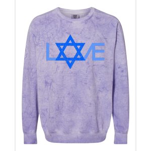 I Love Israel Jewish Star of David Gift for Jew Friend  Colorblast Crewneck Sweatshirt