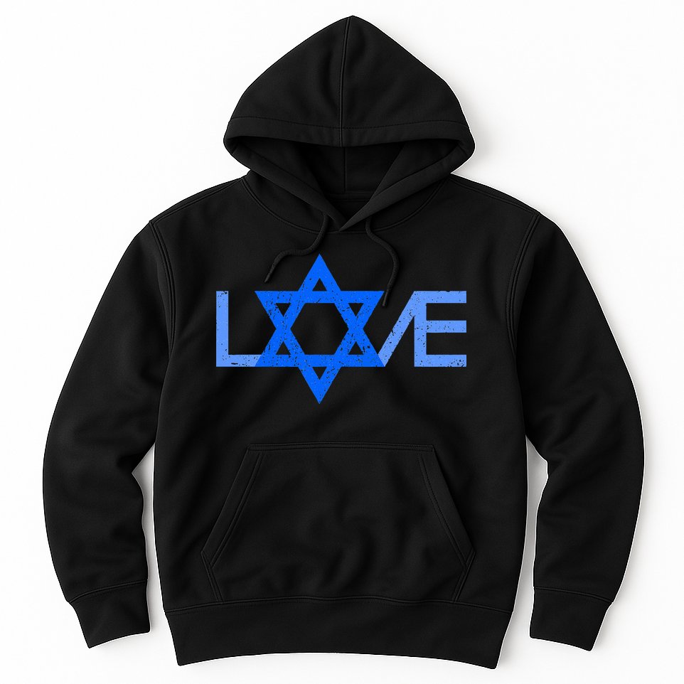 I Love Israel Jewish Star of David Gift for Jew Friend  Hoodie