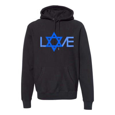 I Love Israel Jewish Star of David Gift for Jew Friend  Premium Hoodie