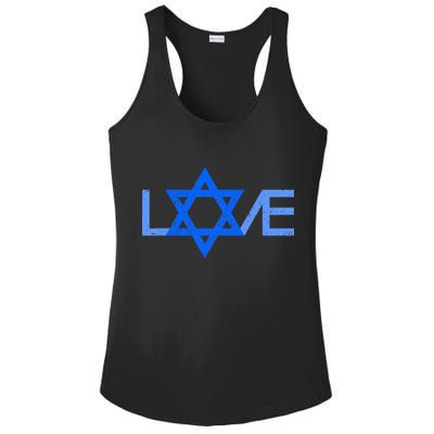 I Love Israel Jewish Star of David Gift for Jew Friend  Ladies PosiCharge Competitor Racerback Tank