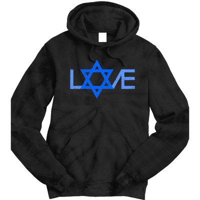 I Love Israel Jewish Star of David Gift for Jew Friend  Tie Dye Hoodie