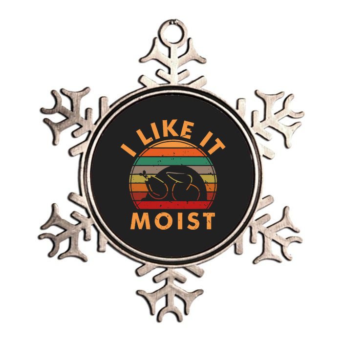 I Like It Moist Thanksgiving Turkey Leg Day Metallic Star Ornament