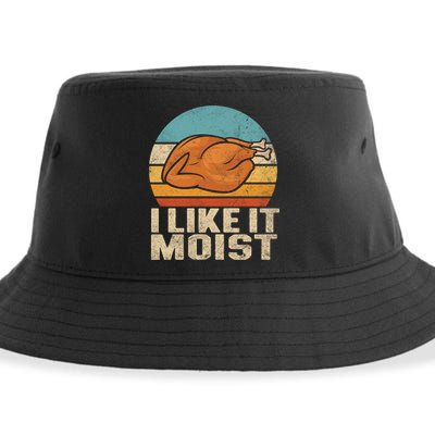 I Like It Moist Funny Thanksgiving Great Gift Turkey Vintage Cool Gift Sustainable Bucket Hat