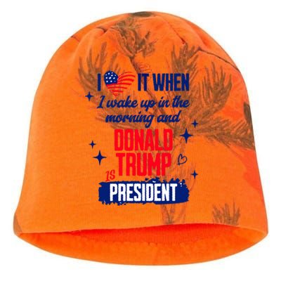 I Love It When I Wake Up In The Morning And Donald Trump Is President Kati - Camo Knit Beanie