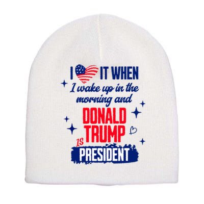 I Love It When I Wake Up In The Morning And Donald Trump Is President Short Acrylic Beanie