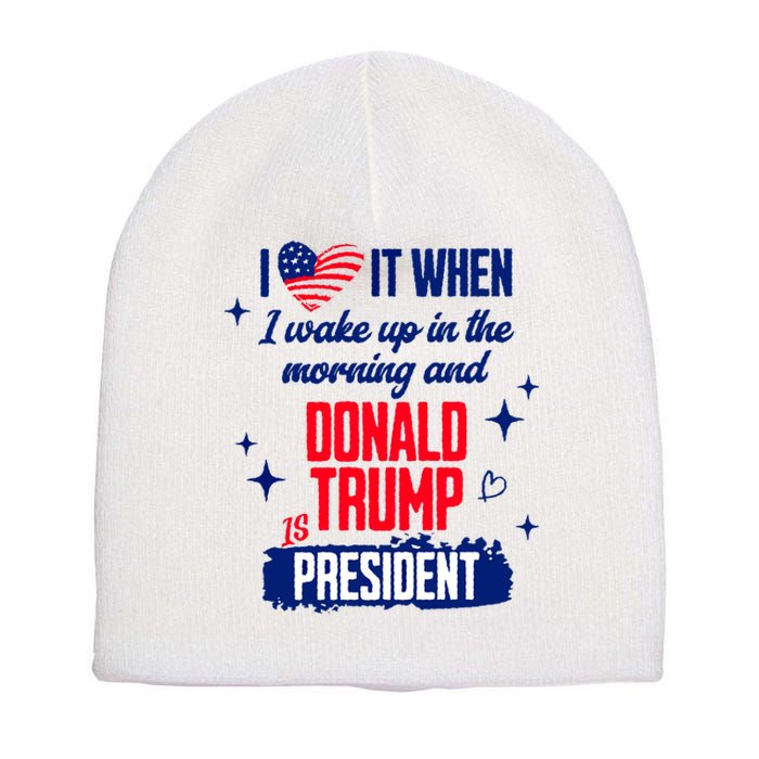 I Love It When I Wake Up In The Morning And Donald Trump Is President Short Acrylic Beanie