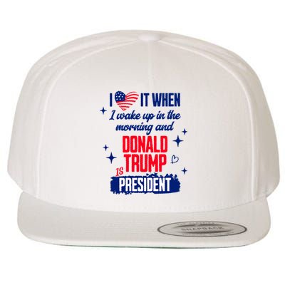 I Love It When I Wake Up In The Morning And Donald Trump Is President Wool Snapback Cap