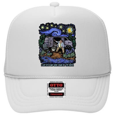 I Live In A Gogh Down By The River High Crown Mesh Back Trucker Hat