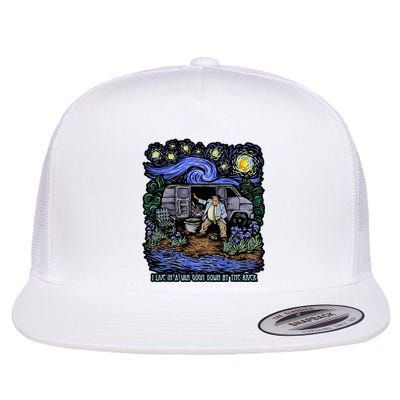 I Live In A Gogh Down By The River Flat Bill Trucker Hat