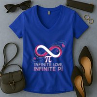 Infinite Love Infinite Pi Math ValentineS Day Design Meaningful Gift Women's V-Neck T-Shirt