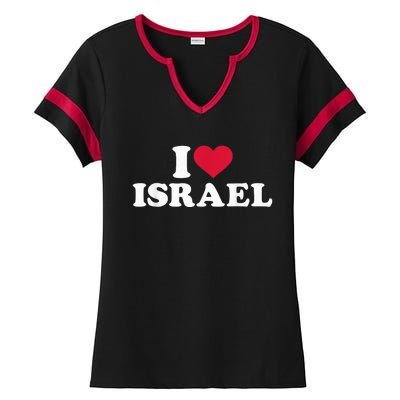 I love Israel Ladies Halftime Notch Neck Tee