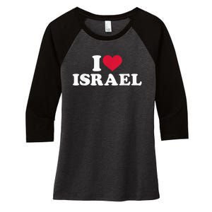 I love Israel Women's Tri-Blend 3/4-Sleeve Raglan Shirt