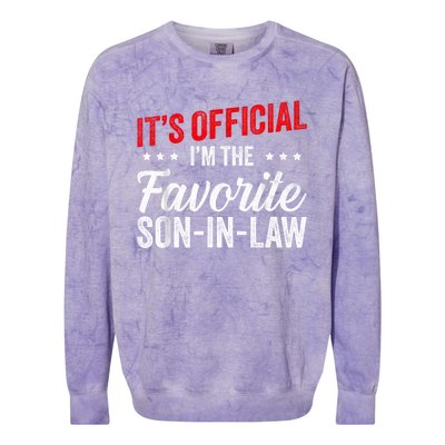 Its L Im The Favorite Soninlaw Funny Vintage Colorblast Crewneck Sweatshirt