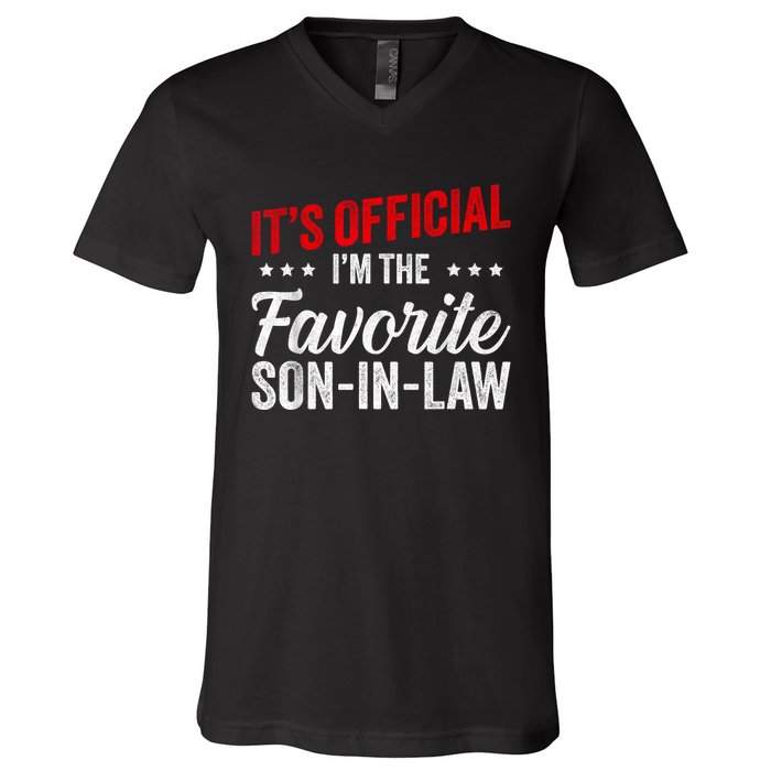 Its L Im The Favorite Soninlaw Funny Vintage V-Neck T-Shirt