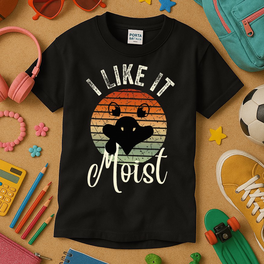 I Like It Moist Funny Thanksgiving Turkey Day Family Dinne Kids T-Shirt