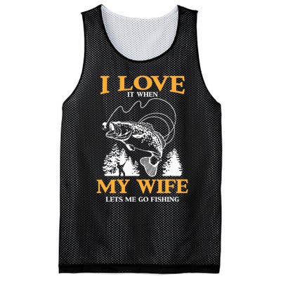 I Love It When My Wife Lets Me Go Fishing Mesh Reversible Basketball Jersey Tank