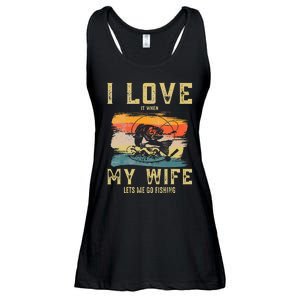 I Love It When My Wife Lets Me Go Fishing Funny Quotes Ladies Essential Flowy Tank