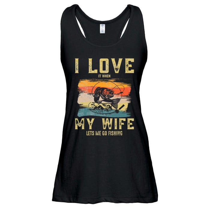 I Love It When My Wife Lets Me Go Fishing Funny Quotes Ladies Essential Flowy Tank