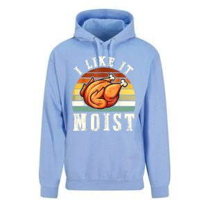 I Like It Moist Funny Thanksgiving Costume Turkey Leg Day Unisex Surf Hoodie