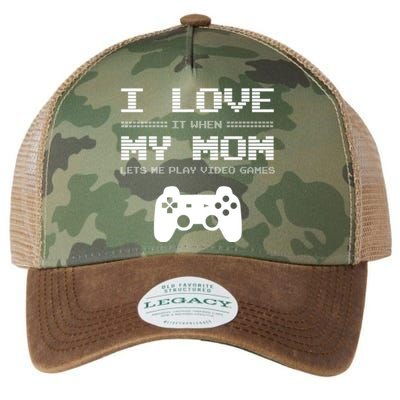 I Love It When My Mom Lets Me Play Video Games Funny Gift Legacy Tie Dye Trucker Hat