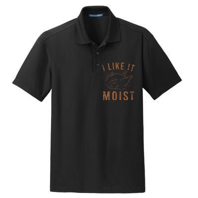 I Like It Moist Roasted Turkey Funny Thanksgiving Leg Day Dry Zone Grid Polo