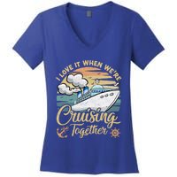 I Love It When Were Cruising Together Vintage Retro Cruise Gift Women's V-Neck T-Shirt