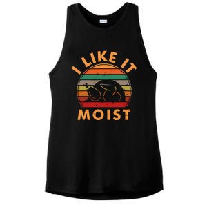 I LIKE IT MOIST Thanksgiving Costume Turkey Leg Day Ladies PosiCharge Tri-Blend Wicking Tank