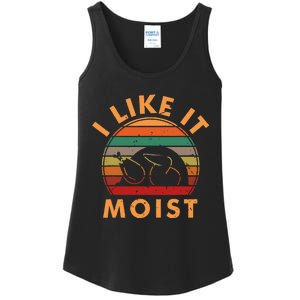 I LIKE IT MOIST Thanksgiving Costume Turkey Leg Day Ladies Essential Tank