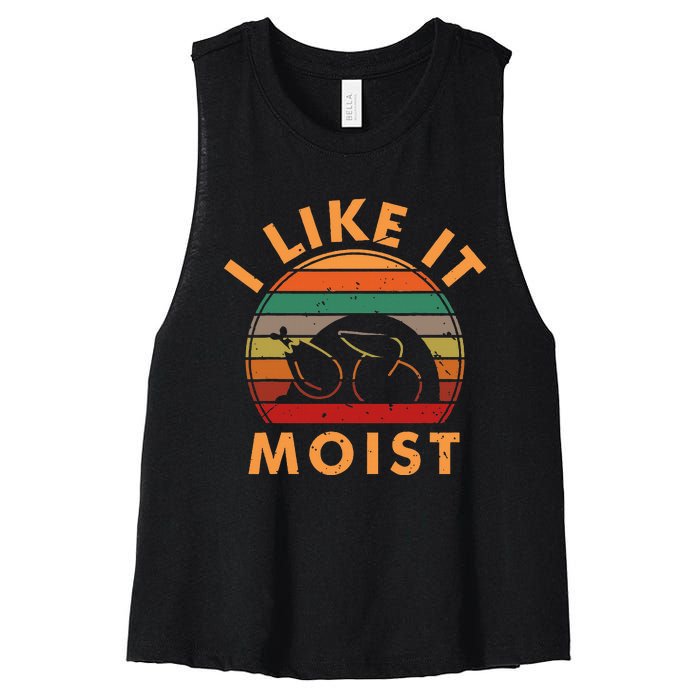 I LIKE IT MOIST Thanksgiving Costume Turkey Leg Day Women's Racerback Cropped Tank