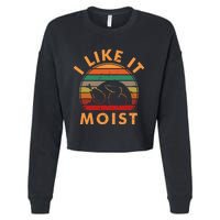 I LIKE IT MOIST Thanksgiving Costume Turkey Leg Day Cropped Pullover Crew