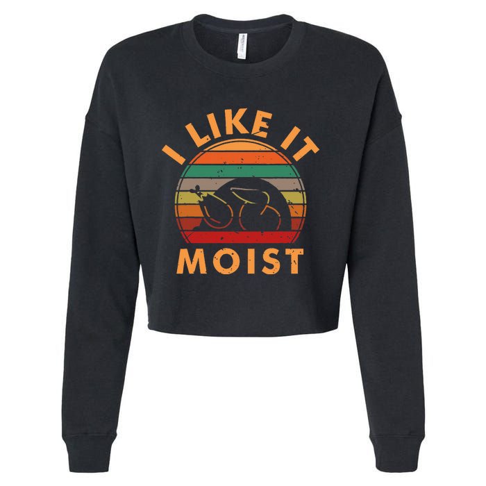 I LIKE IT MOIST Thanksgiving Costume Turkey Leg Day Cropped Pullover Crew