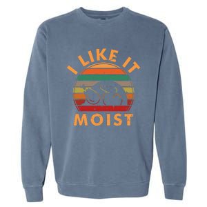 I LIKE IT MOIST Thanksgiving Costume Turkey Leg Day Garment-Dyed Sweatshirt