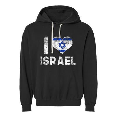 I Love Israel Garment-Dyed Fleece Hoodie