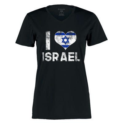 I Love Israel Women's Momentum V-Neck T-Shirt