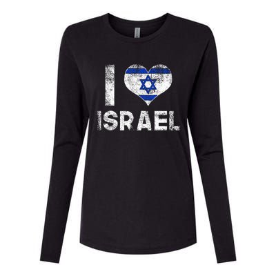 I Love Israel Womens Cotton Relaxed Long Sleeve T-Shirt