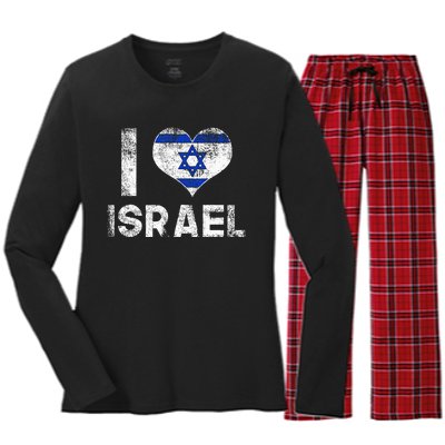 I Love Israel Women's Long Sleeve Flannel Pajama Set 