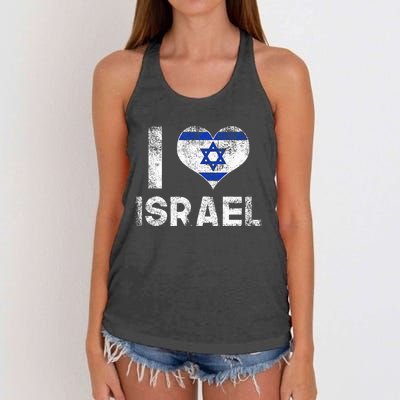 I Love Israel Women's Knotted Racerback Tank