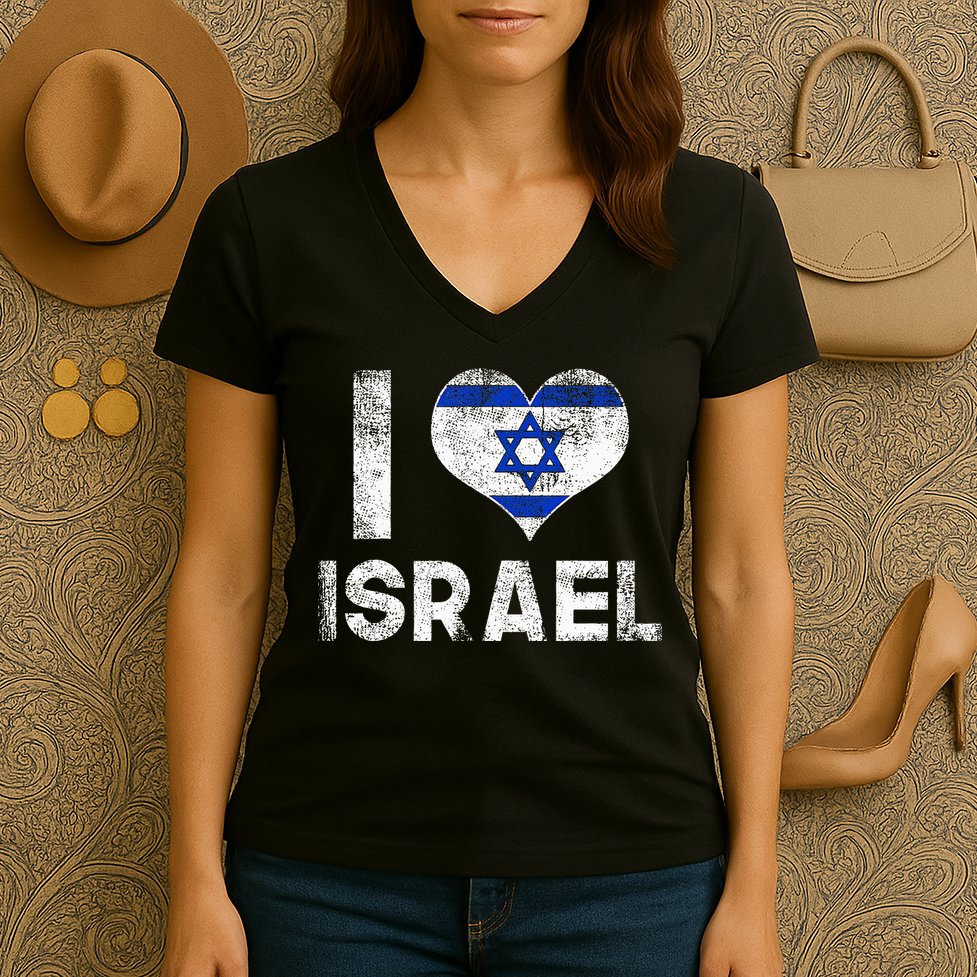 I Love Israel Women's V-Neck T-Shirt