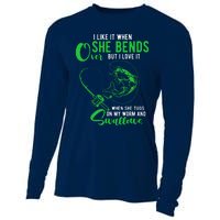 I Like It When She Bends Over Funny Fishing Adult Humor Cooling Performance Long Sleeve Crew