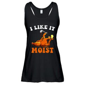 I Like It Moist Turkey Autumn Happy Thanksgiving Ladies Essential Flowy Tank